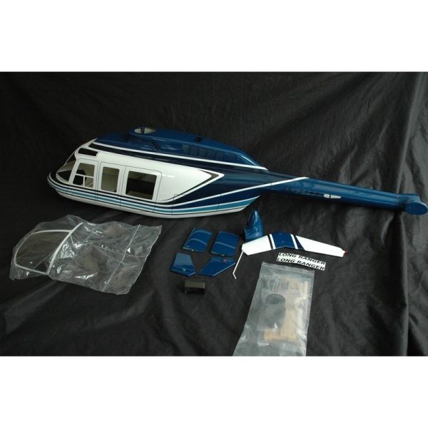 Meilleur prix 👏 Heli-Scale Long Jet Ranger FUNKEY Classe 600 “Bleu” 🎁 4