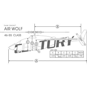 Nouveau 💯 Heli-Scale AIR WOLF FUNKEY Noir Classe 600 🛒 21