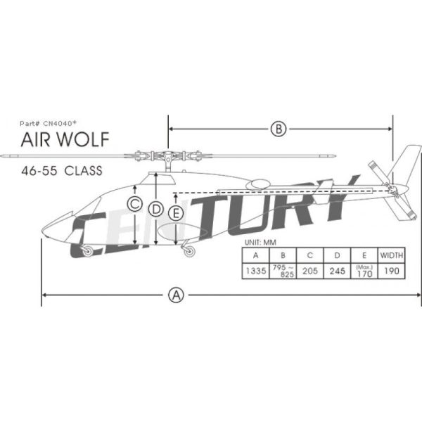 Nouveau 💯 Heli-Scale AIR WOLF FUNKEY Noir Classe 600 🛒 8