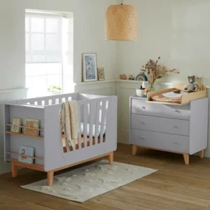 Lit Bébé Transformable LIGNE FJORD Gris/bois – Vertbaudet 10