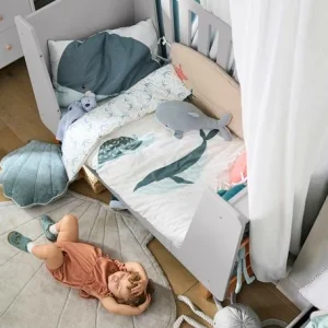 Lit Bébé Transformable LIGNE FJORD Gris/bois – Vertbaudet 14