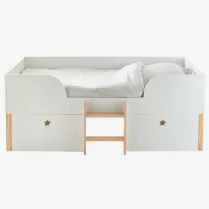 Lit En Hauteur Avec Rangements GRANDE OURSE Blanc / Bois – Vertbaudet 12