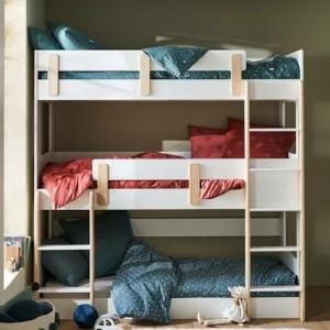Lits Superposés 3 Niveaux LIGNE EVEREST Blanc/bois – Vertbaudet 9