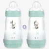 Lot De 2 Biberons 260 Ml MAM Easy Start Anti-colique Nature Guardian Nature Aqua – Mam 5