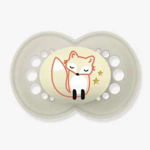 Lot De 2 Sucettes En Silicone MAM Nuit 6+ Beige + Bleu – Mam 7