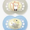Lot De 2 Sucettes En Silicone MAM Nuit 6+ Beige + Bleu – Mam 20