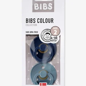 Lot De 2 Sucettes-tétines BIBS Colour Ou Colour Night, Taille 2 De 6 à 18 Mois Deep Space & Petrol Blue – Bibs 14