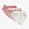 Lot De 3 Bavoirs Bandanas En Nid D’abeille Imprimé Coeurs – Vertbaudet 11