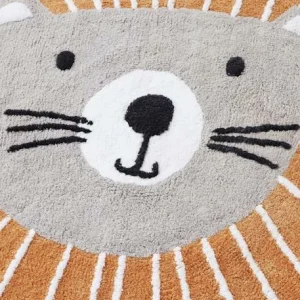 Tapis Rond Lavable Lion Gris / Orange – Vertbaudet 13
