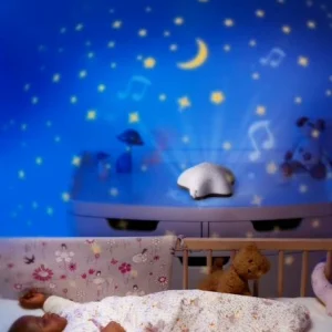 Veilleuse Musicale PABOBO Projecteur D’étoiles Beige – Pabobo 18